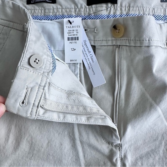 Talbots‎ Pants Womens 12P Beige Relaxed Chino Supersoft Mid Rise Stretchy NWT - Picture 6 of 11